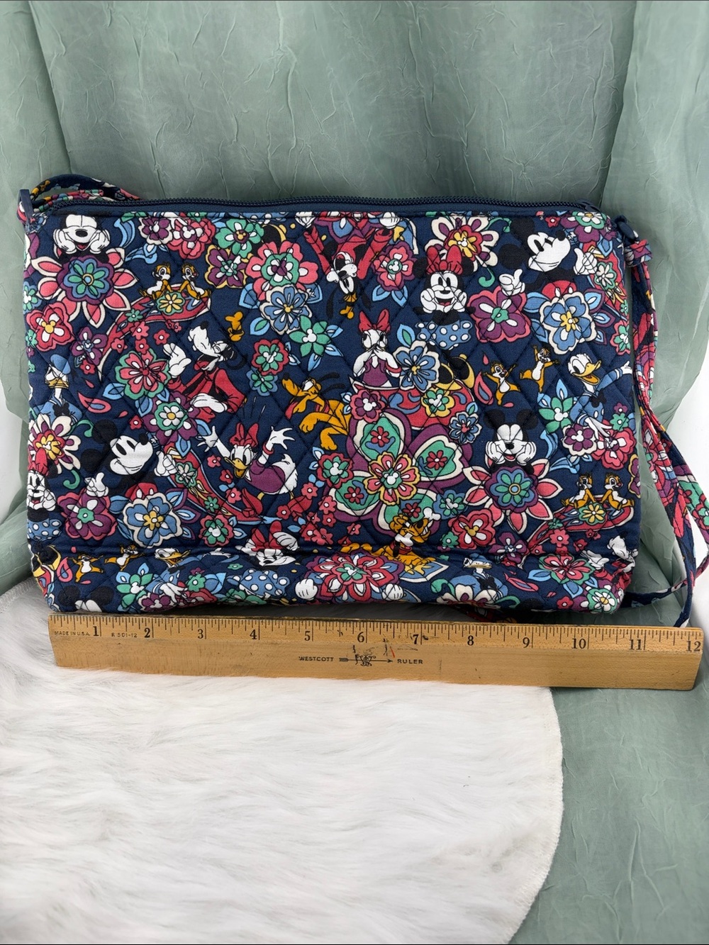 Vera Bradley Disney Mickey & Friends Playful Navy Floral Paisley Quilted Bag - Picture 11 of 16